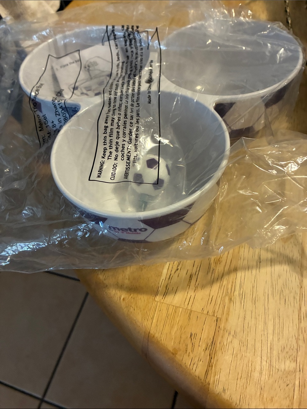 Set of 3 Promotional Plastic Bowls with Purple Logo a chips and salsa bowls